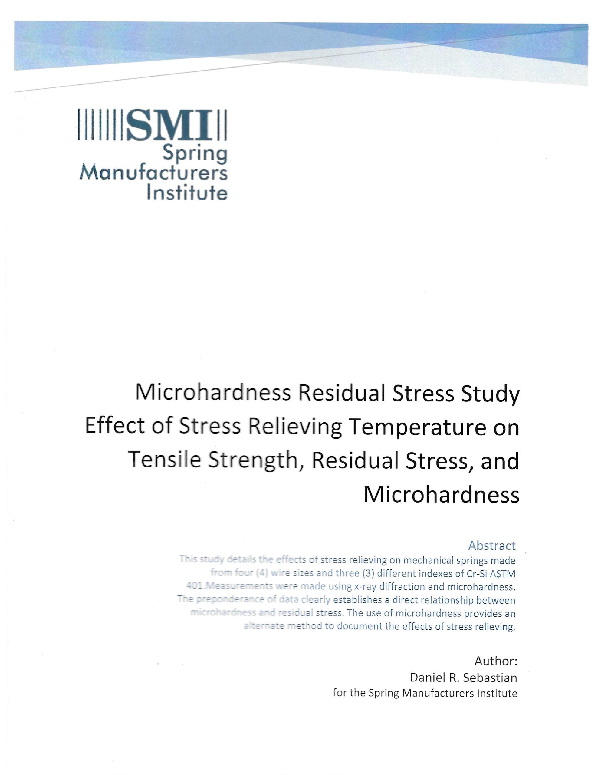 Microhardness Residual Stress Study